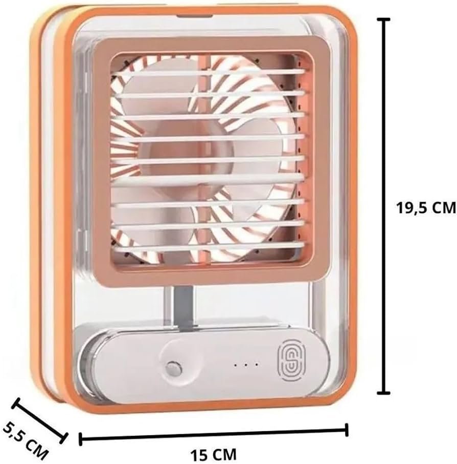 Mini Ventilador Portátil 2 Em 1 Com Umidificador De Ar - Imagem 3
